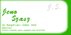 jeno szasz business card