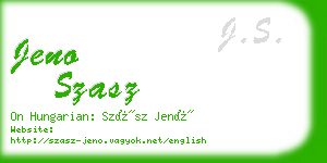 jeno szasz business card